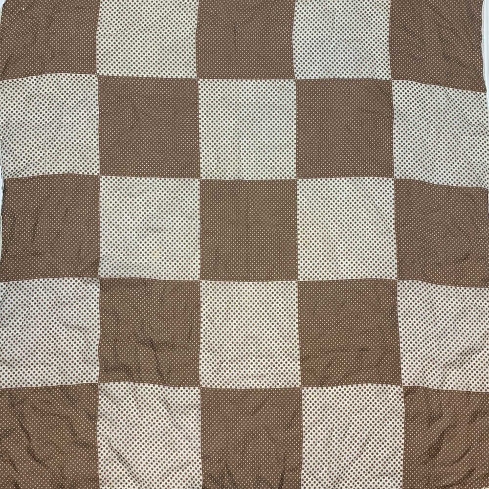 Echo silk scarf beige and brown 30X30